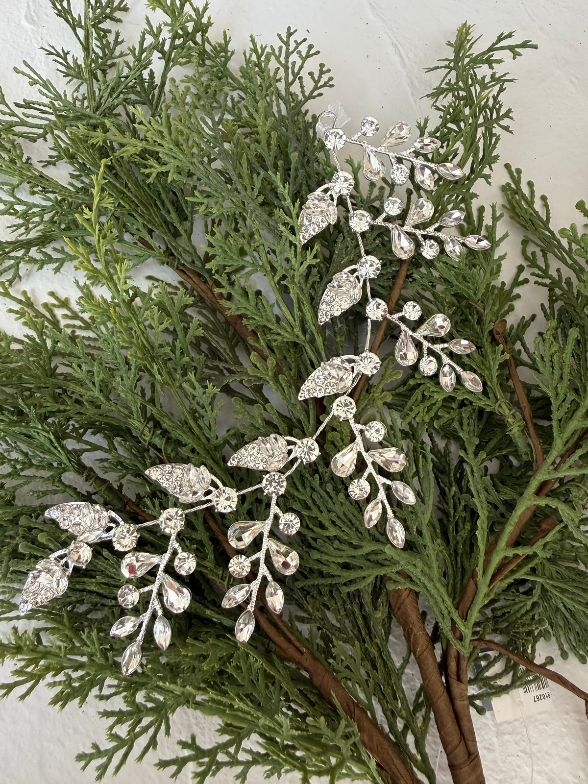 9" Clear Jewel Vine Ornament