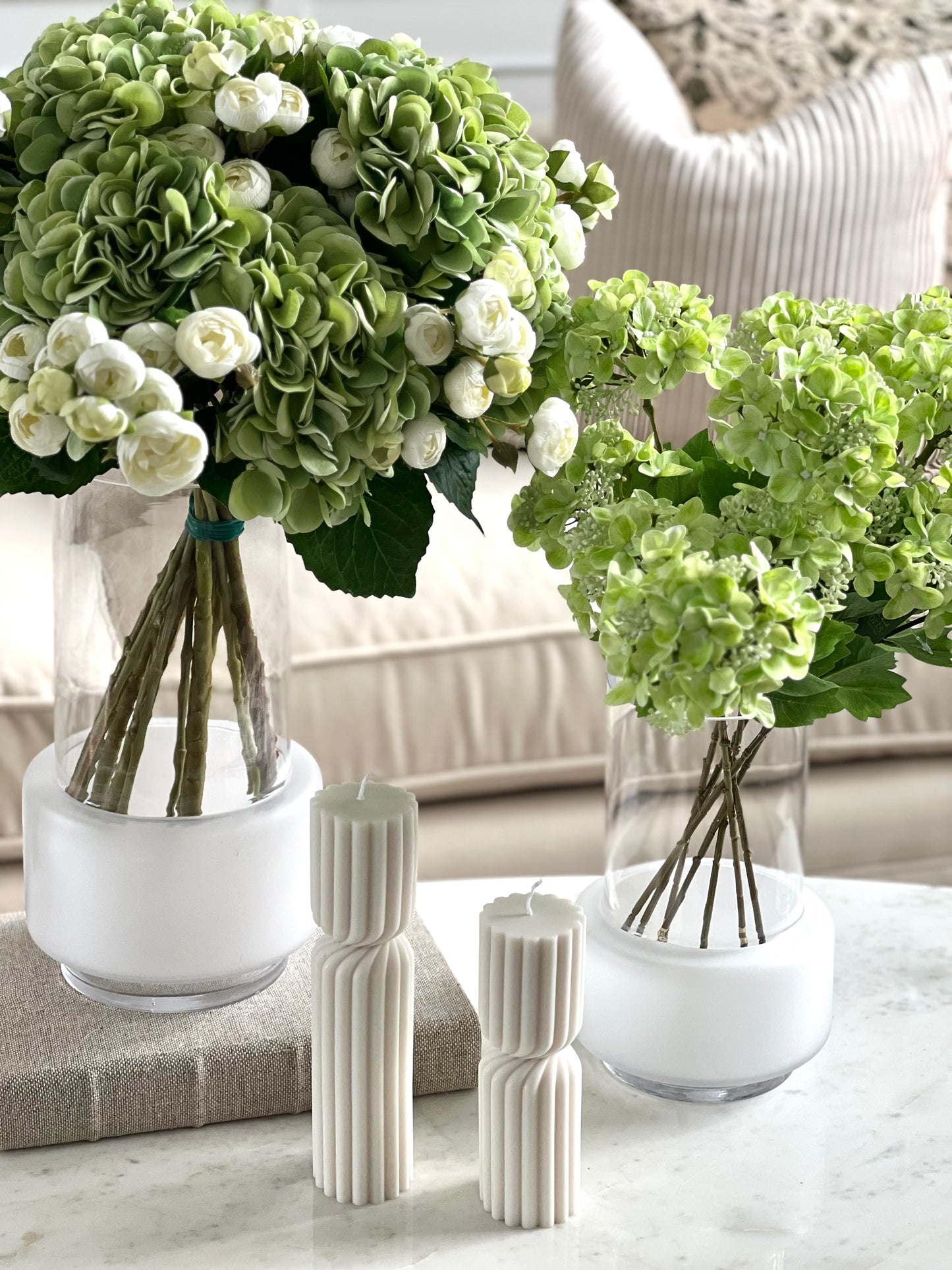 Clear & Frosted Glass Vase Large