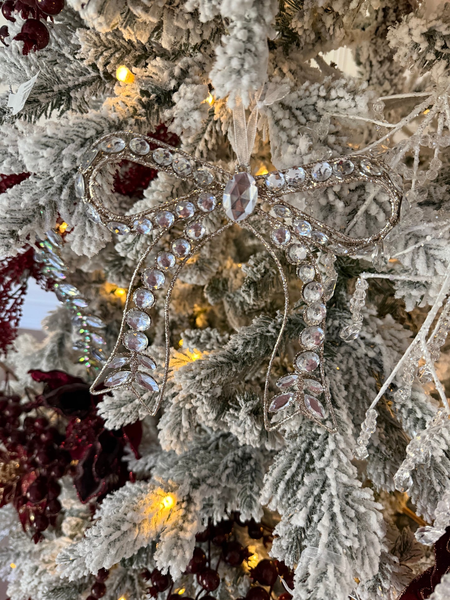 Jeweled Bow Ornament 7.25"