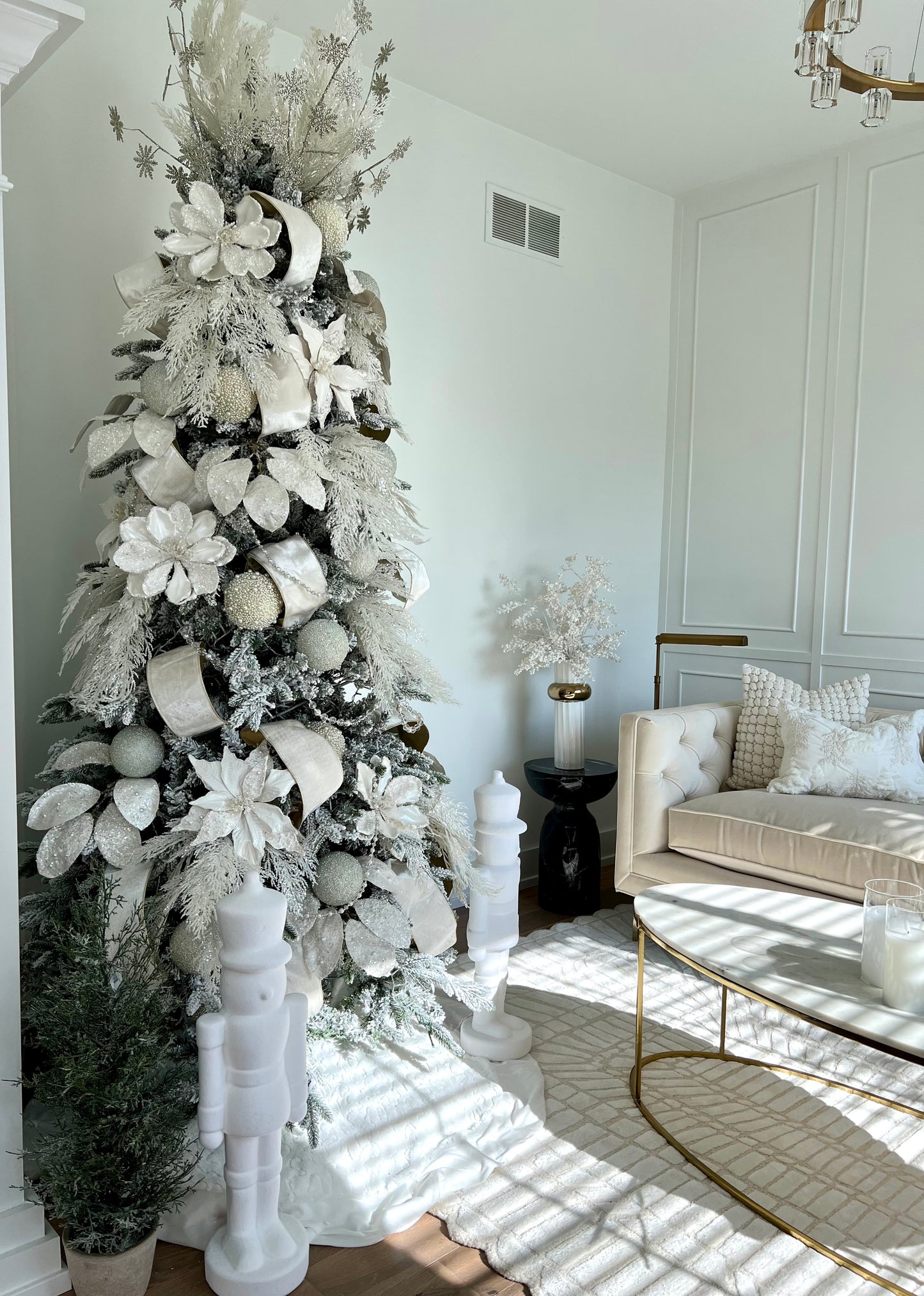 Glittered Snowflake Spray 30"