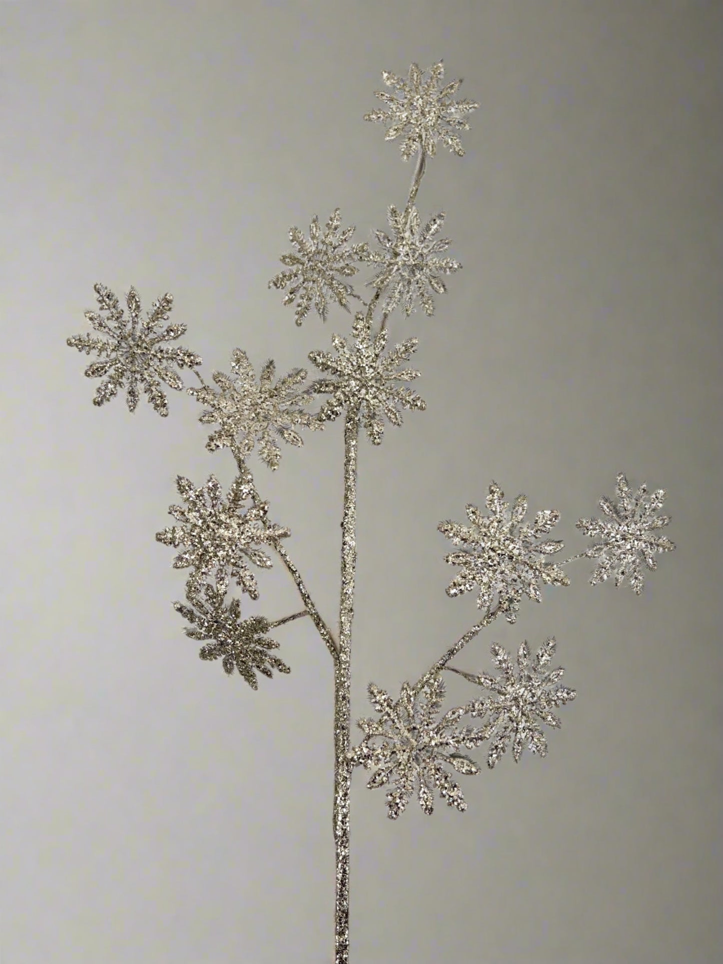 Glittered Snowflake Spray 30"