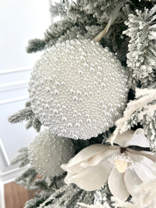 Large Beaded Pearl Ornament