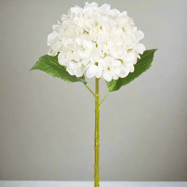 White Real Touch Hydrangea Stem 20" L