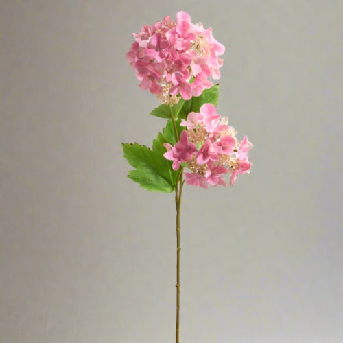 Pink Real Touch Hydrangea 2 Bloom Spray 19" L