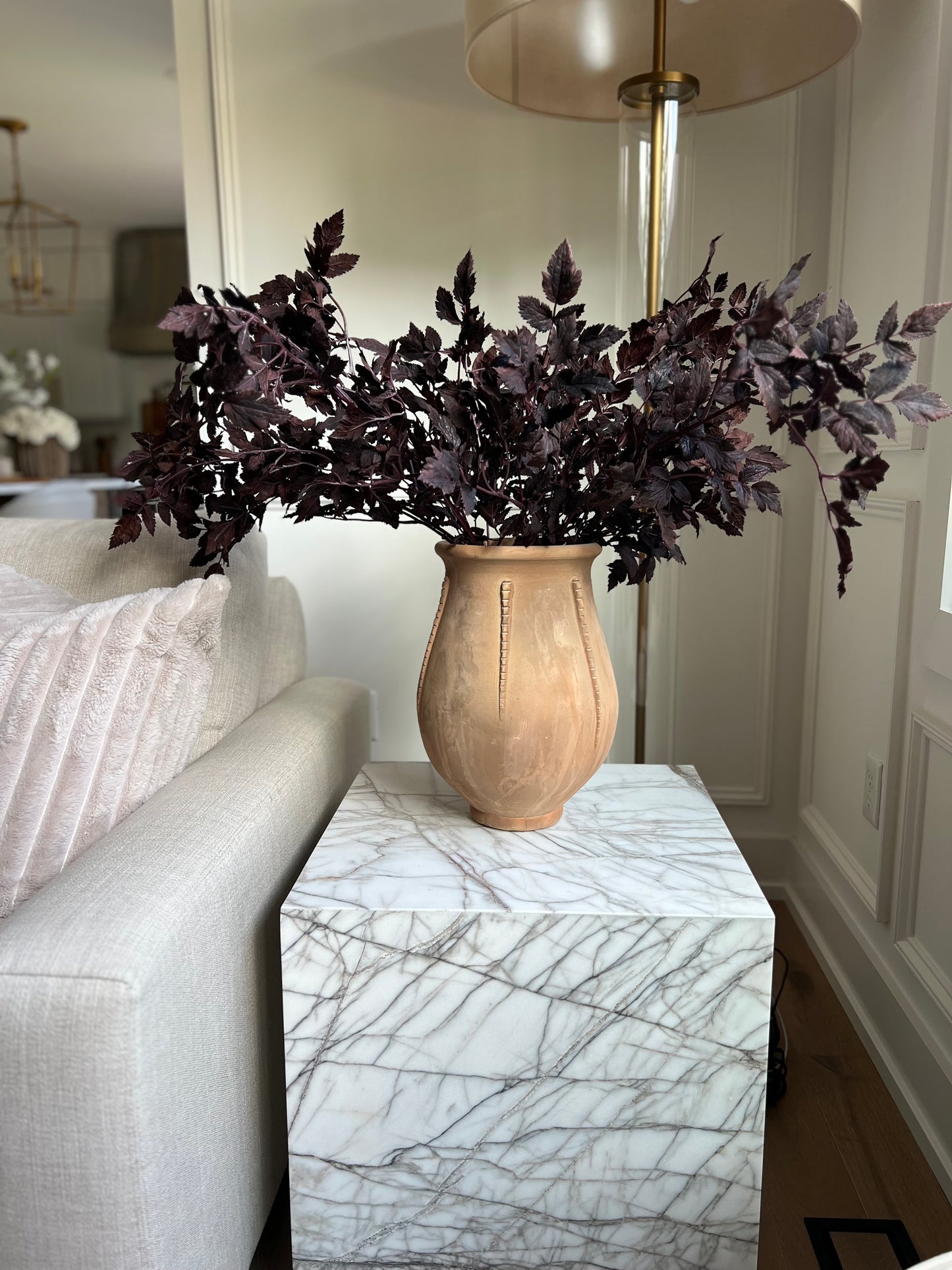 Faux Plum Cimicifuga Ramosa Leaf Spray 31" L