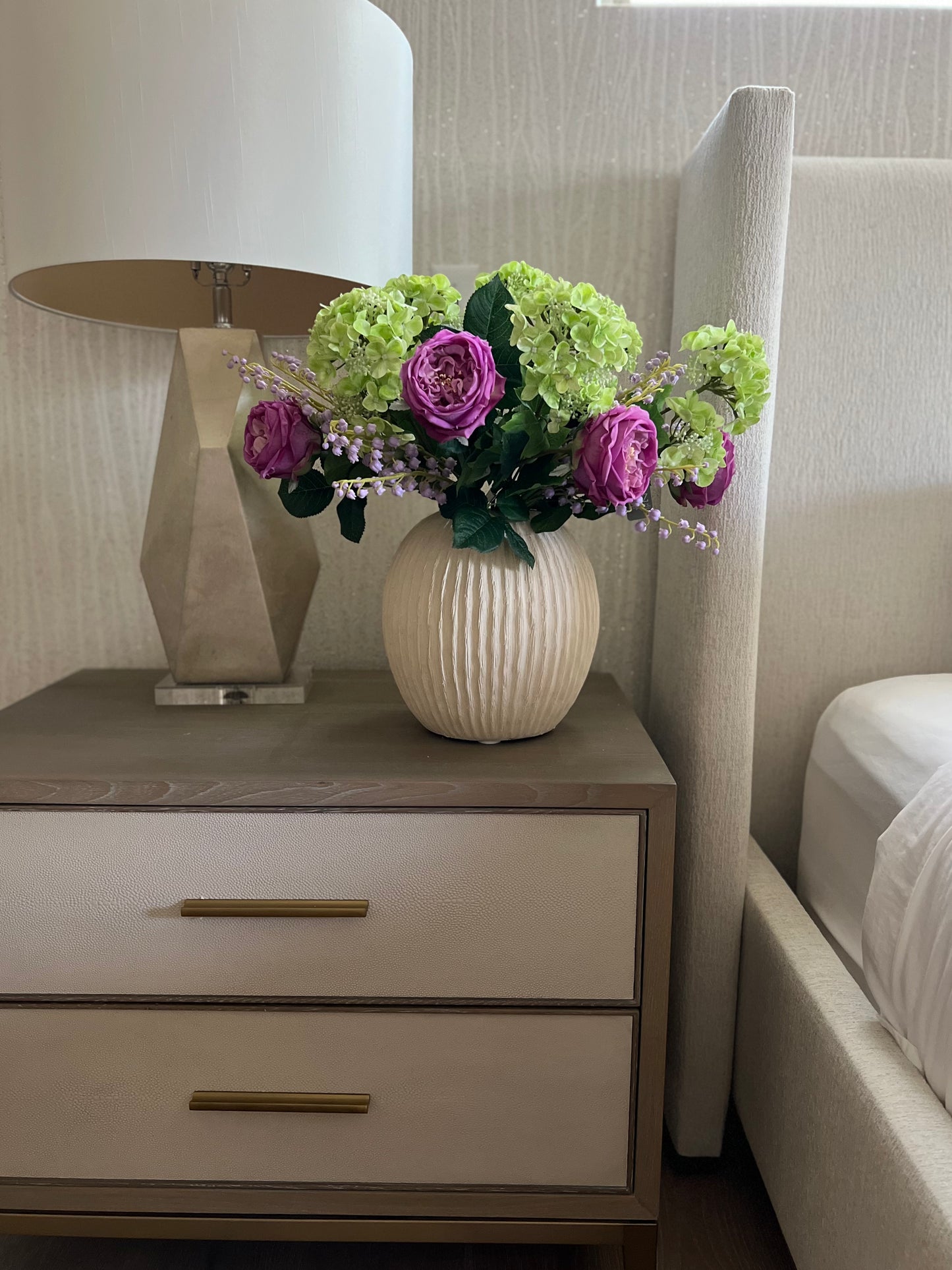 Green Real Touch Hydrangea 2 Bloom Spray 19" L