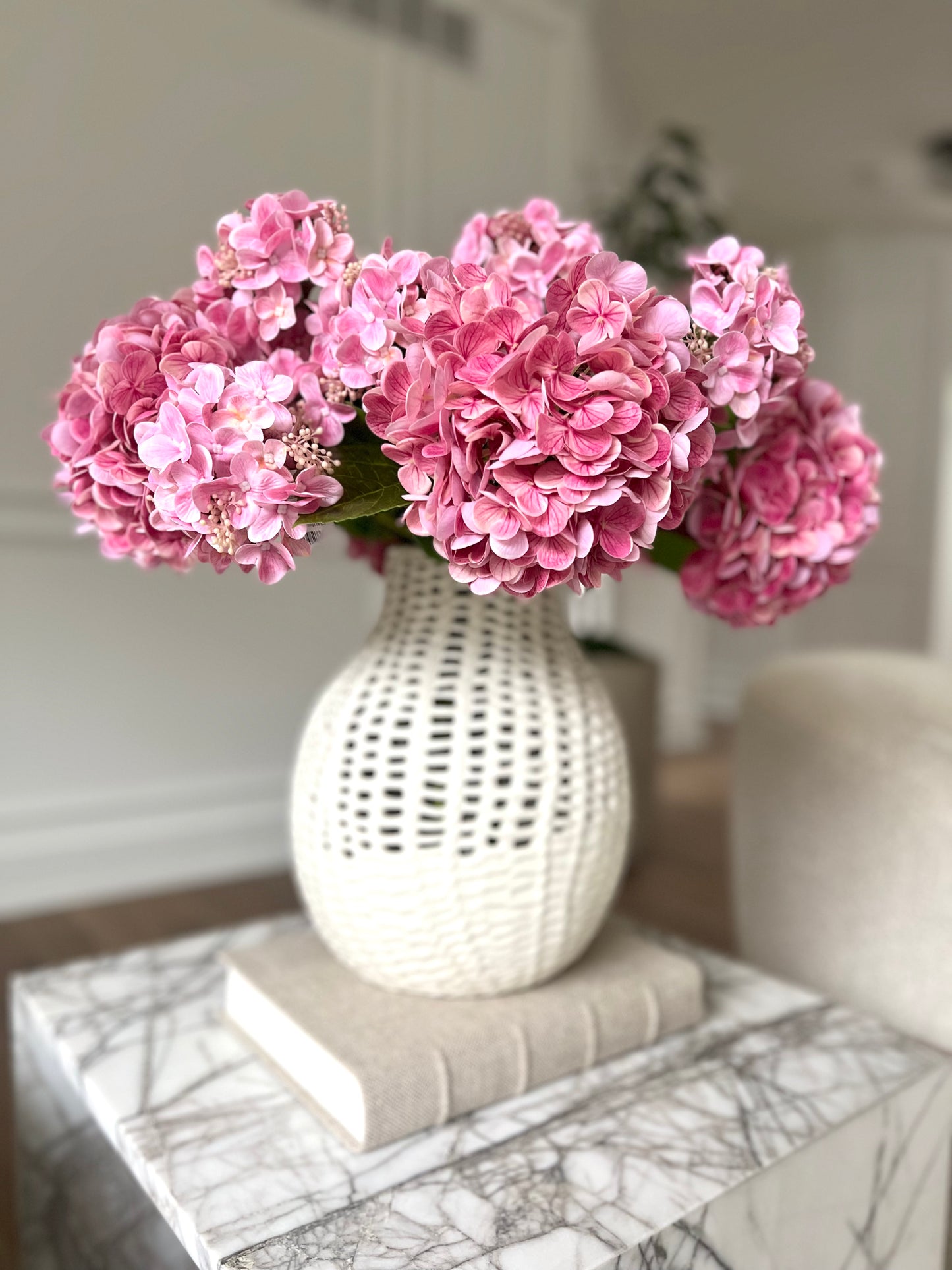 Pink Real Touch Hydrangea Stem 19" L