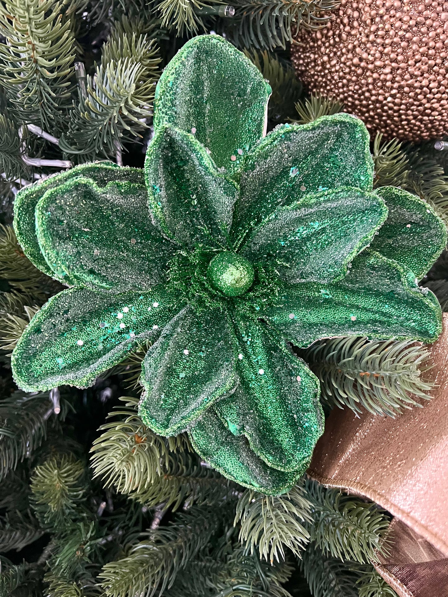 24" Shimmering Emerald Magnolia Stem