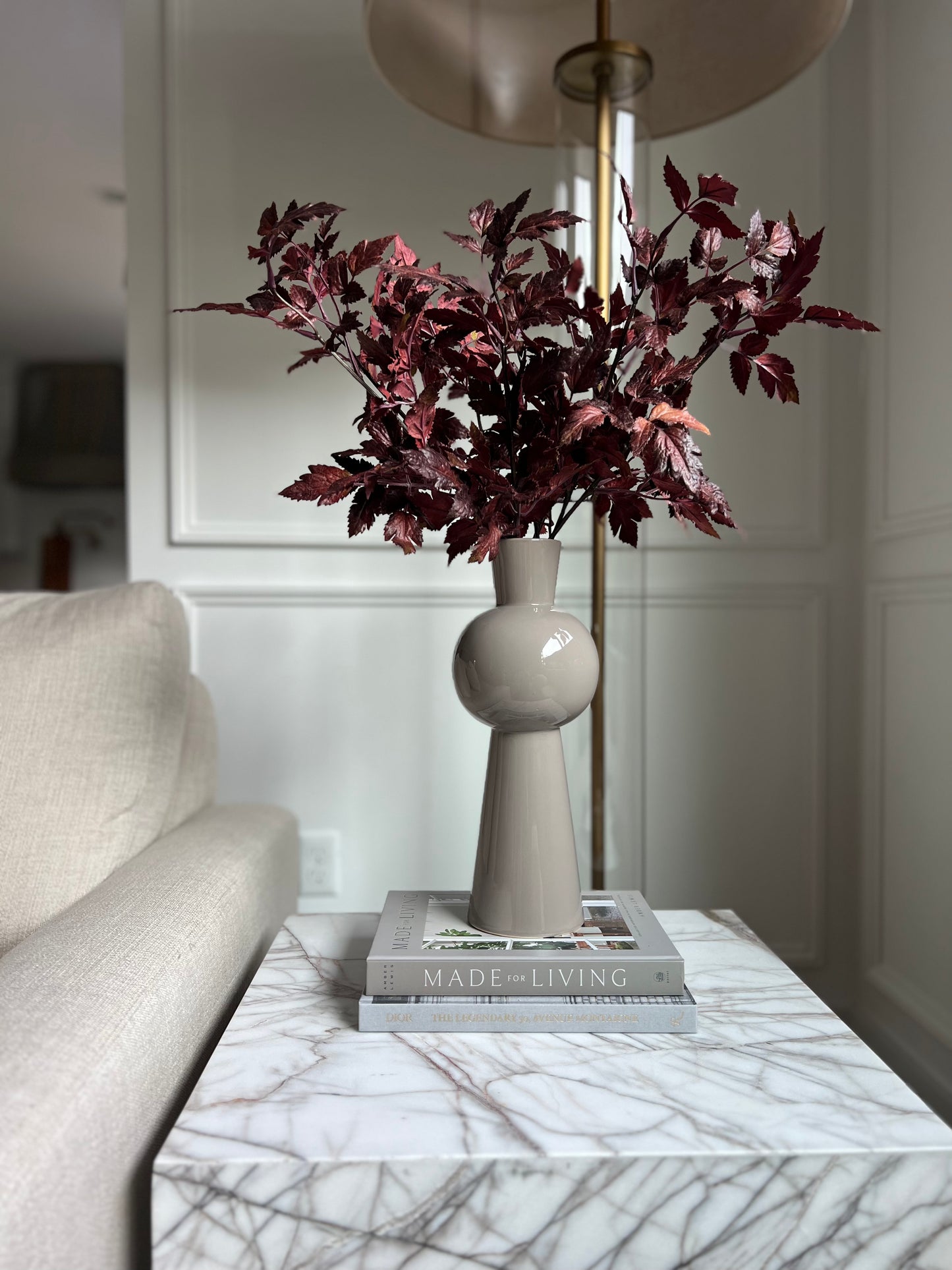 Faux Plum Cimicifuga Ramosa Leaf Spray 19.5" L