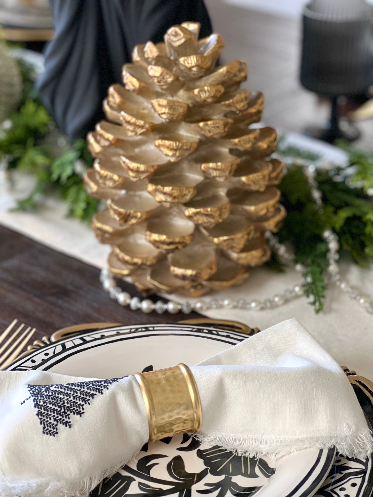 9" H Golden Pinecone Figurine