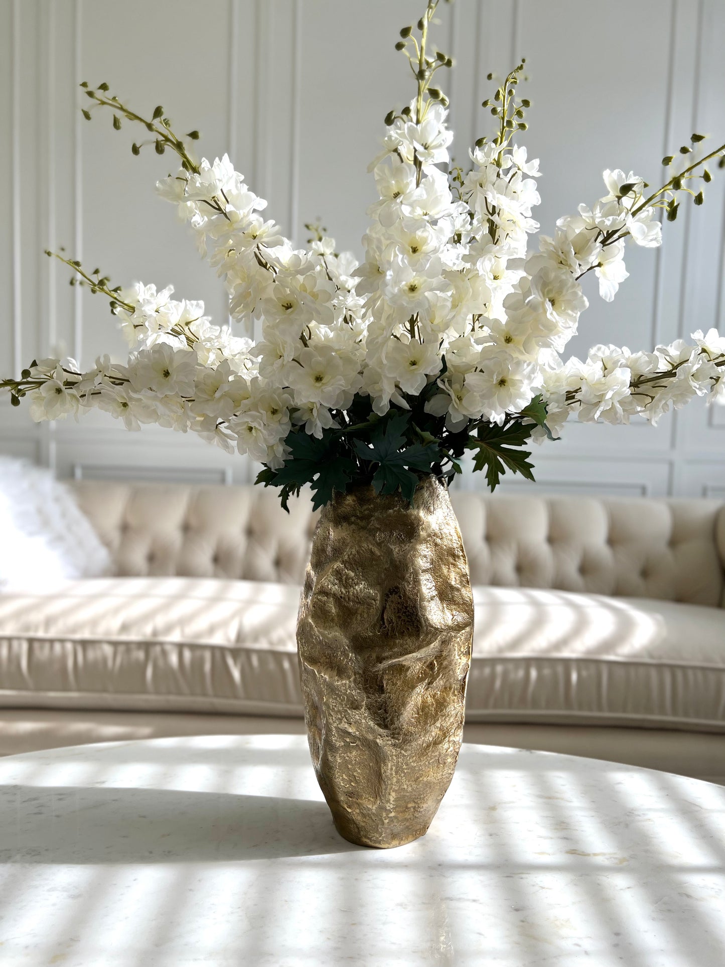 White Delphinium Stem 37"