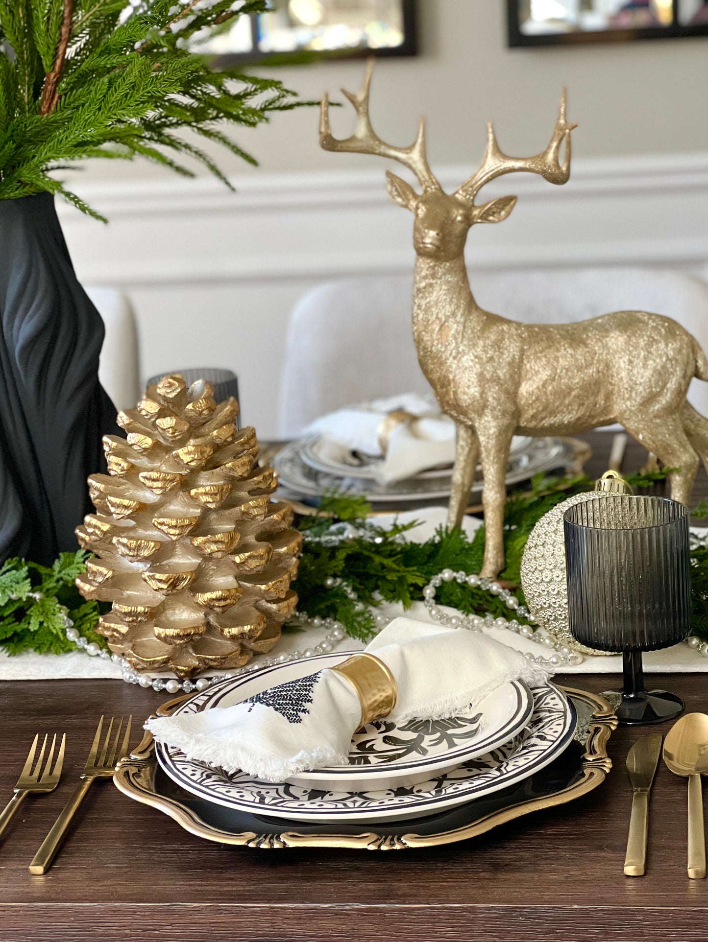 9" H Golden Pinecone Figurine