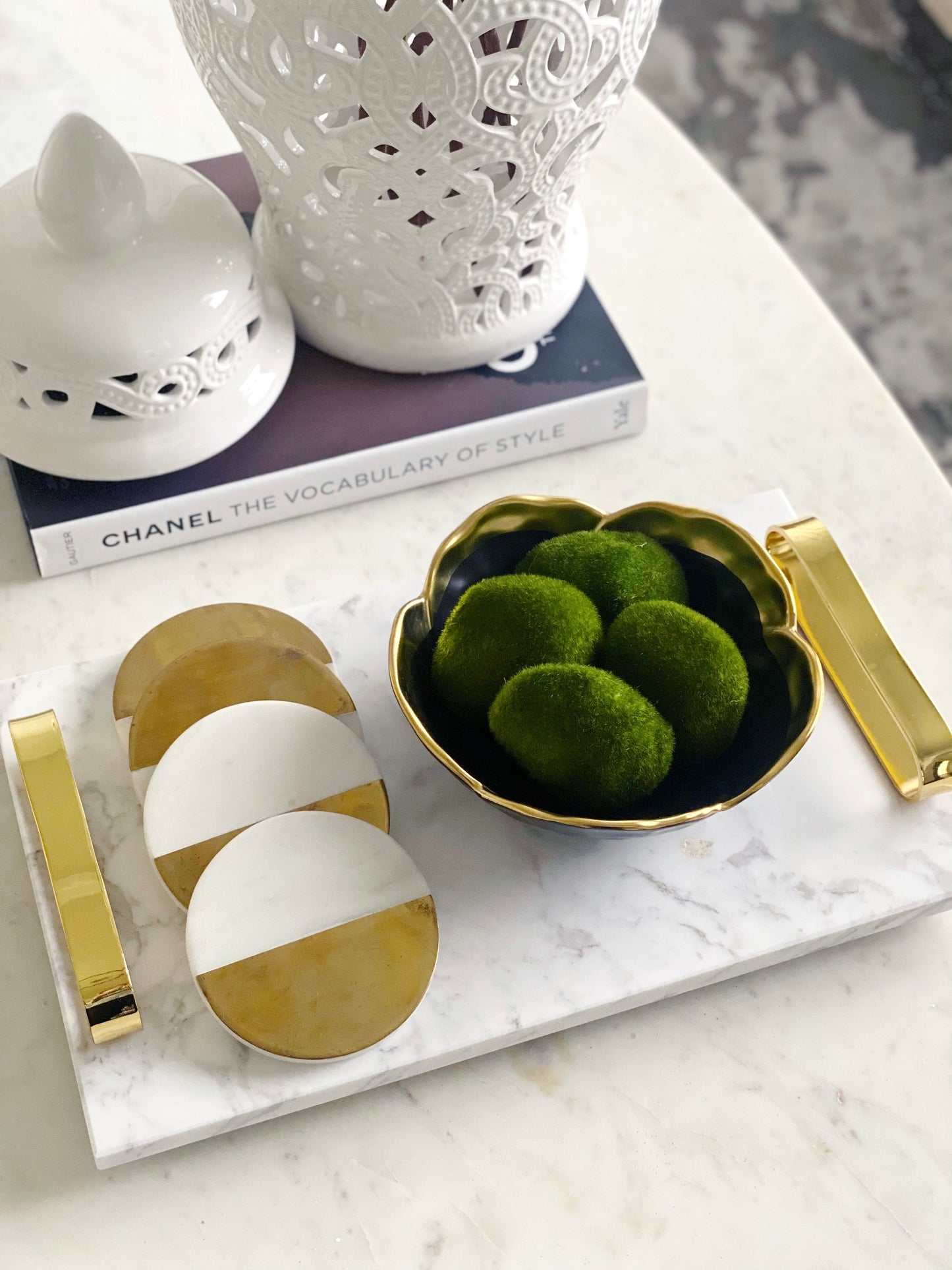 Blanca White Marble Tray