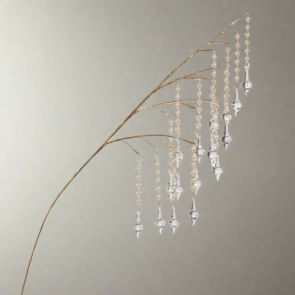 Crystal and Pearl Dangle Spray 27”