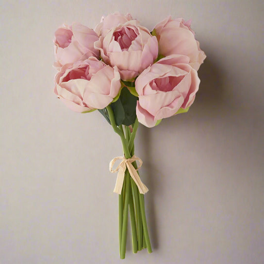 Pale Pink Peony Bundle 12" H