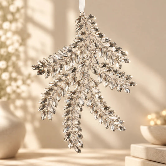 7" Clear Jewel Pine Ornament