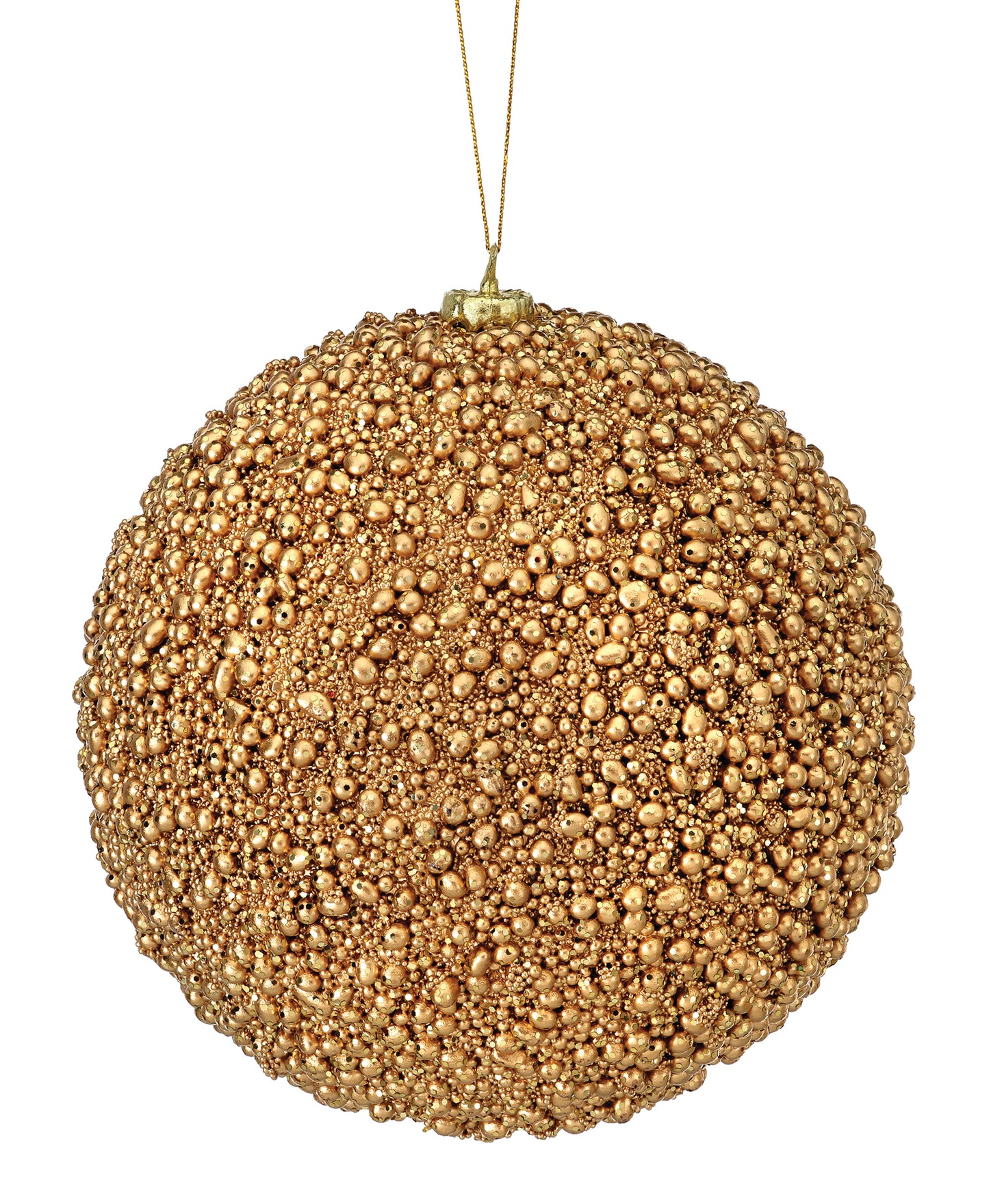 6" Gold Glitter Bead Ball Ornament