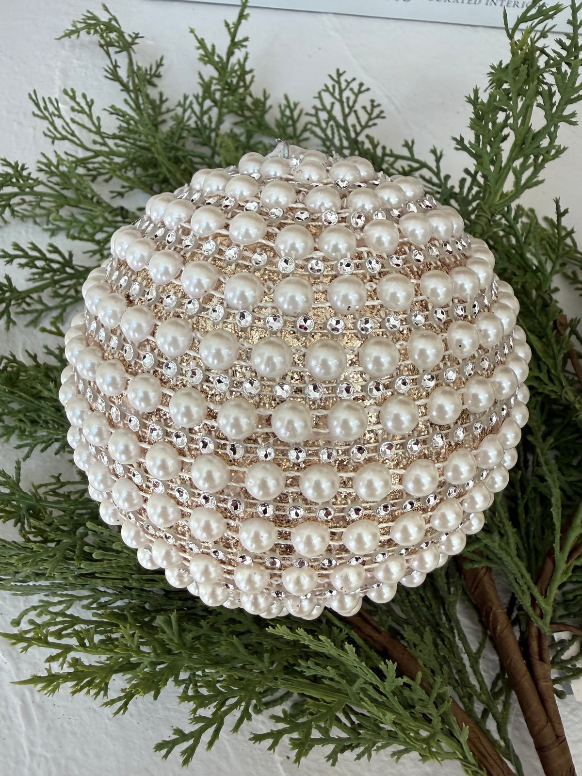 5" Pearled Ball Ornament