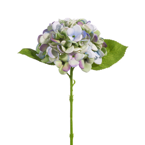 Pale Green and Purple Real Touch Hydrangea Stem 13" L