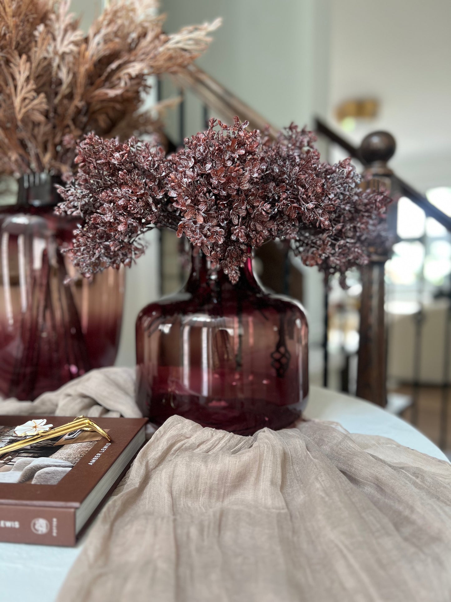 Burgundy Glass Vase Small