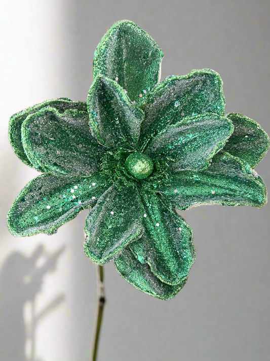 24" Shimmering Emerald Magnolia Stem - Final Sale