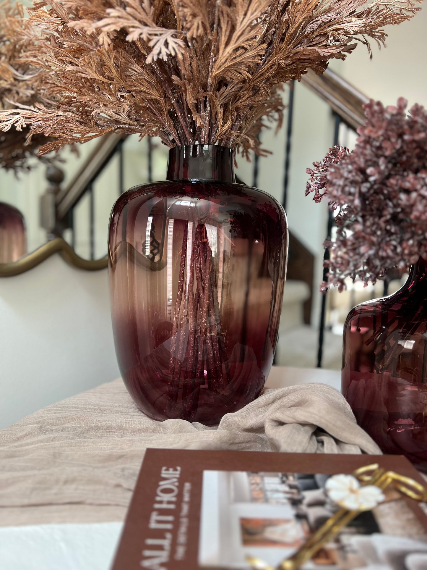 Burgundy Glass Vase Large