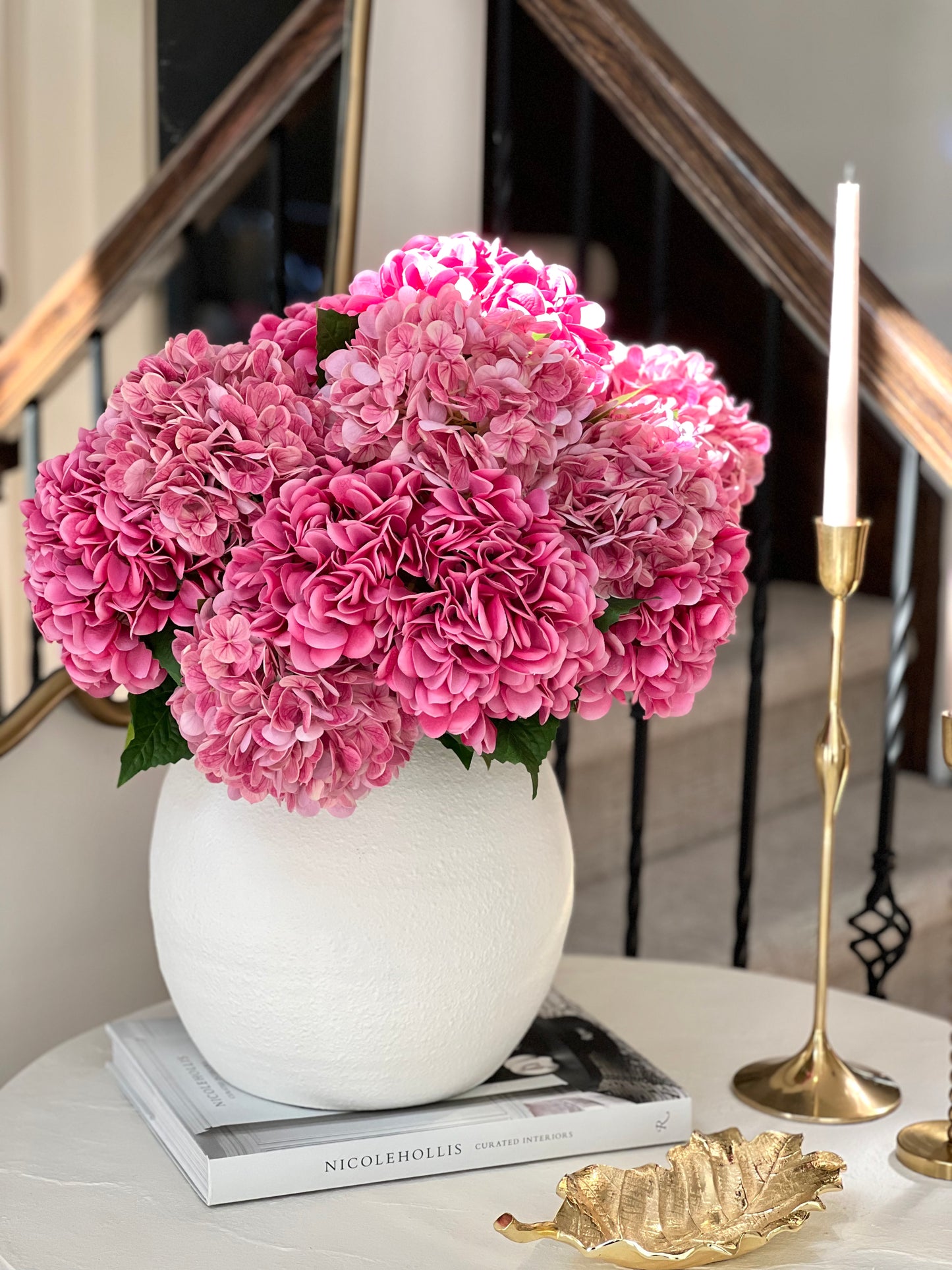 Hot Pink Real Touch Hydrangea Stem 20.5" L