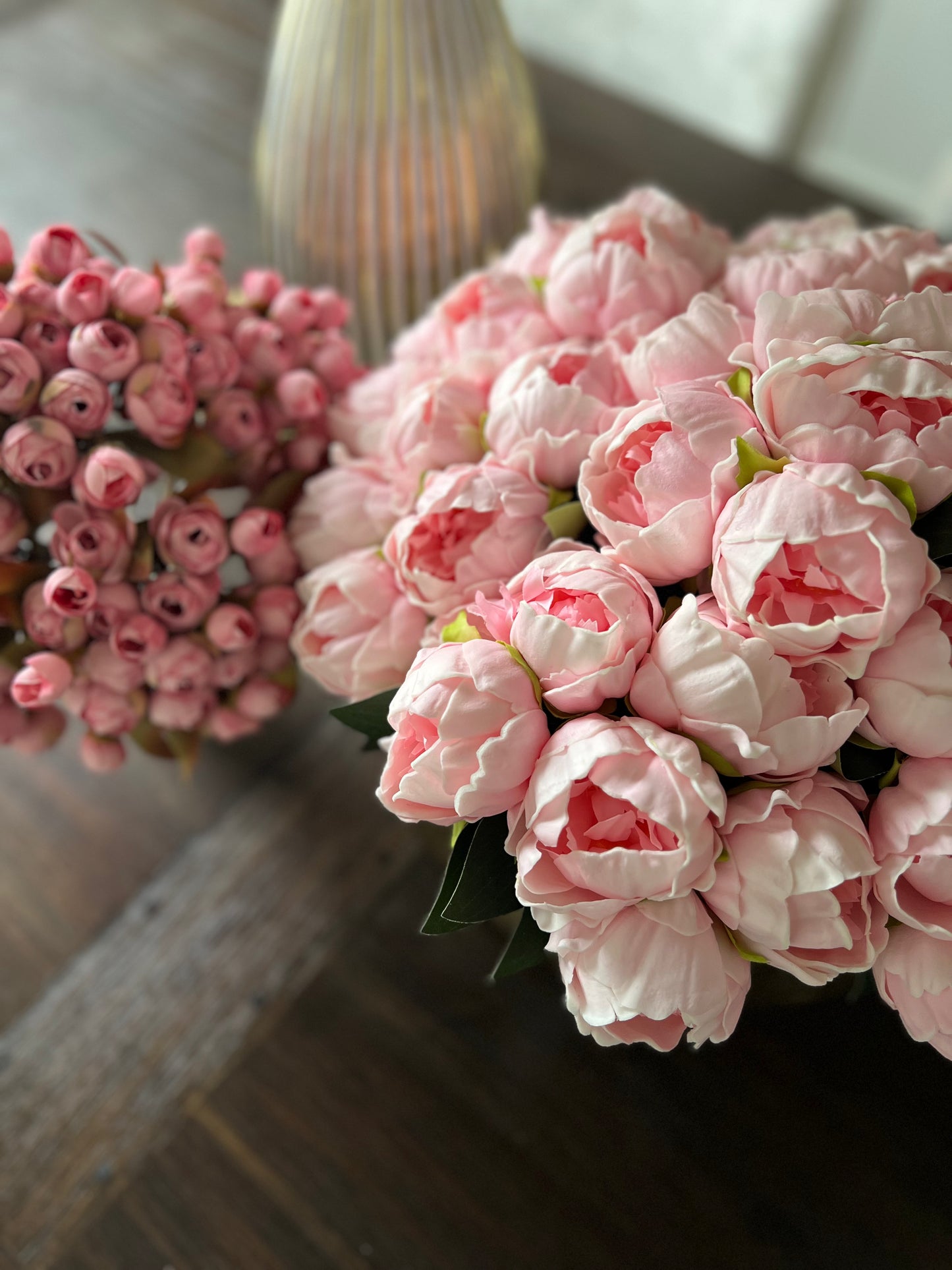 Pale Pink Peony Bundle 12" H