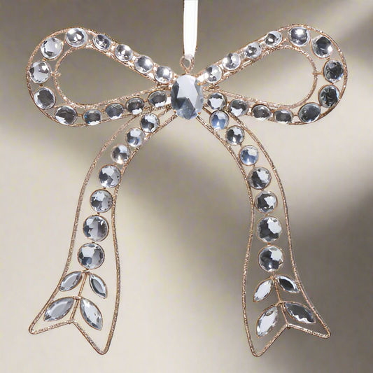Jeweled Bow Ornament 7.25"