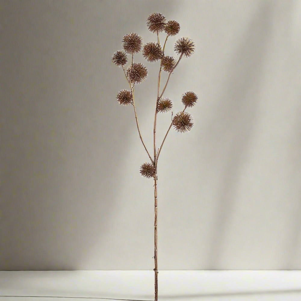 25” Bronze Metallic Globe Thistle Spray