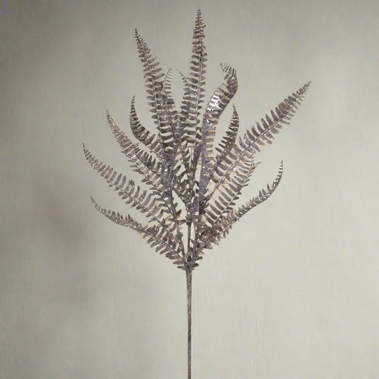 Glittery Bronze Fern Spray 22" L