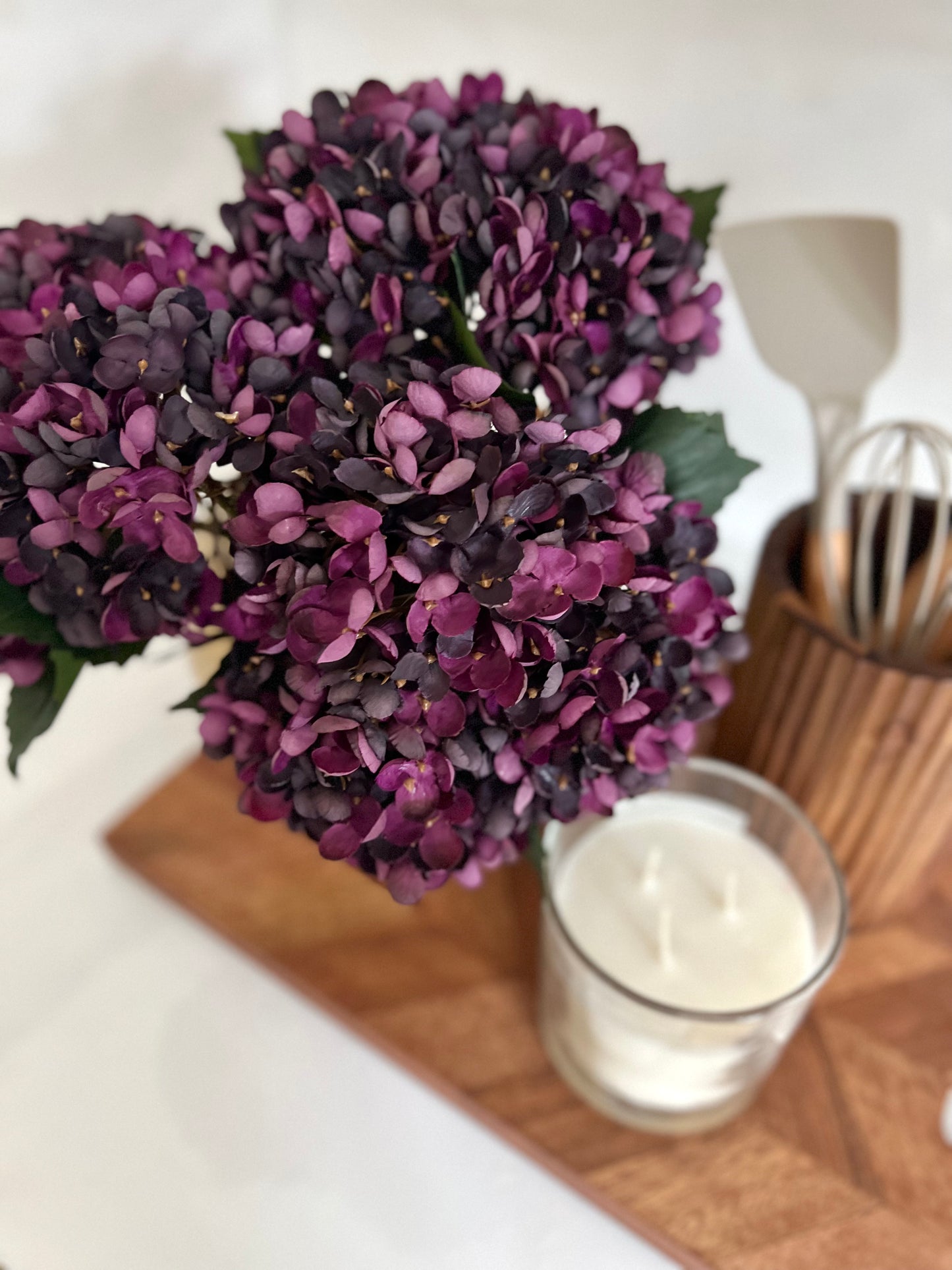 Two-tone Purple Hydrangea Bundle 13”H