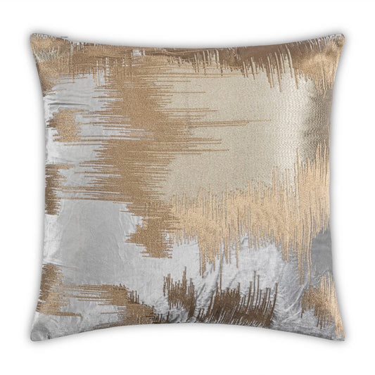 Layla Grey Gold Embroidered Pillow