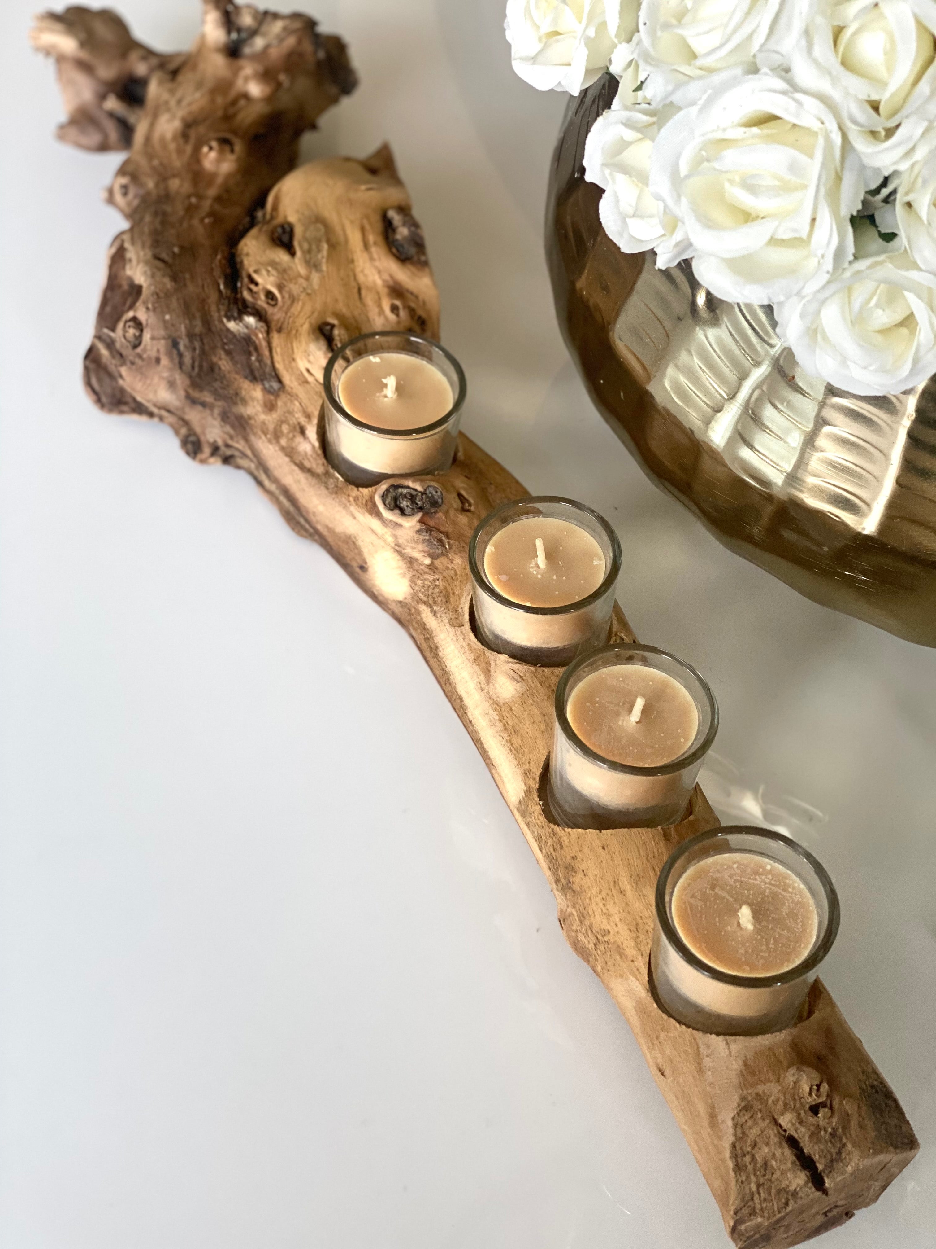 Driftwood tea light deals holder