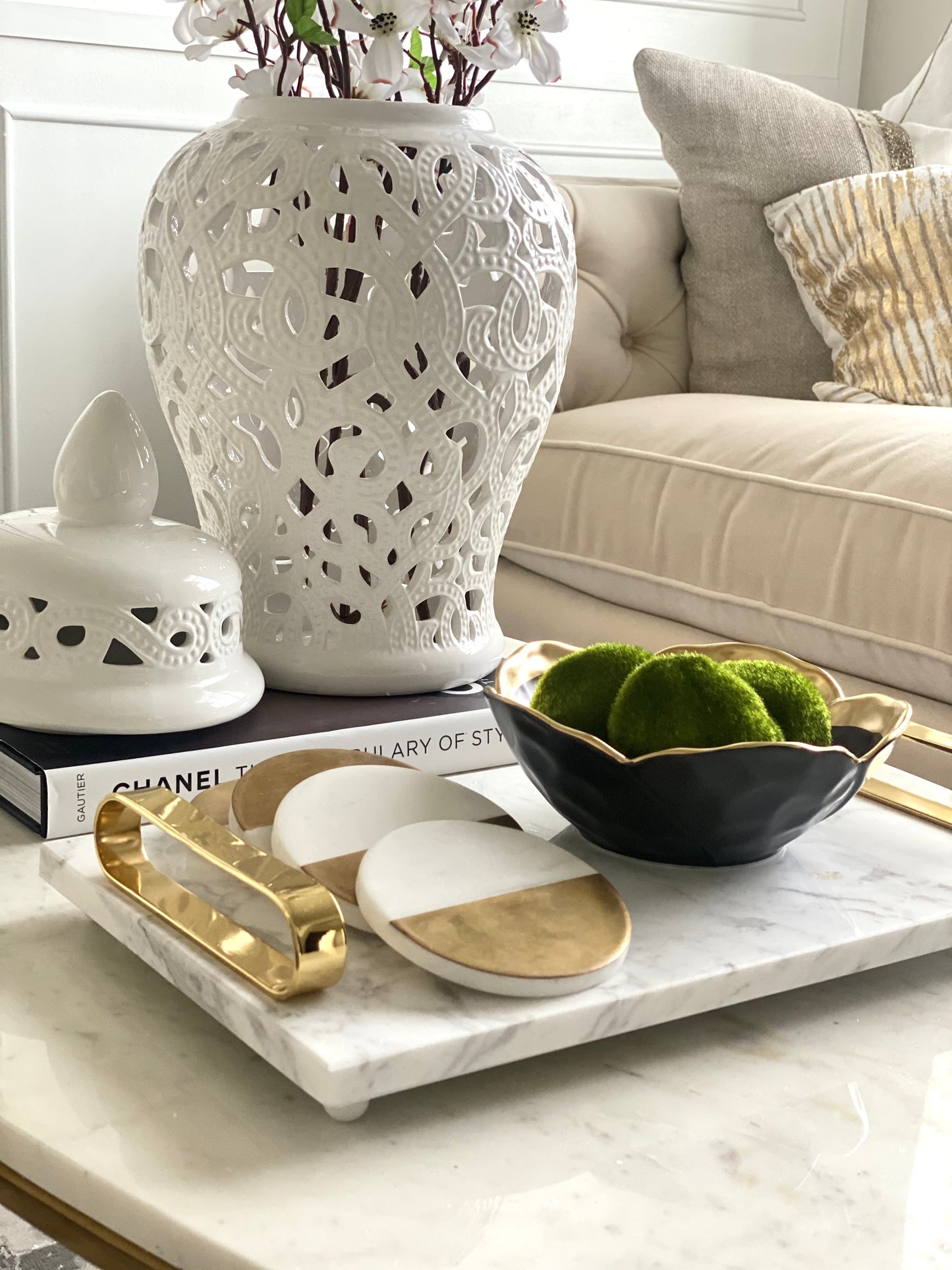 Blanca White Marble Tray