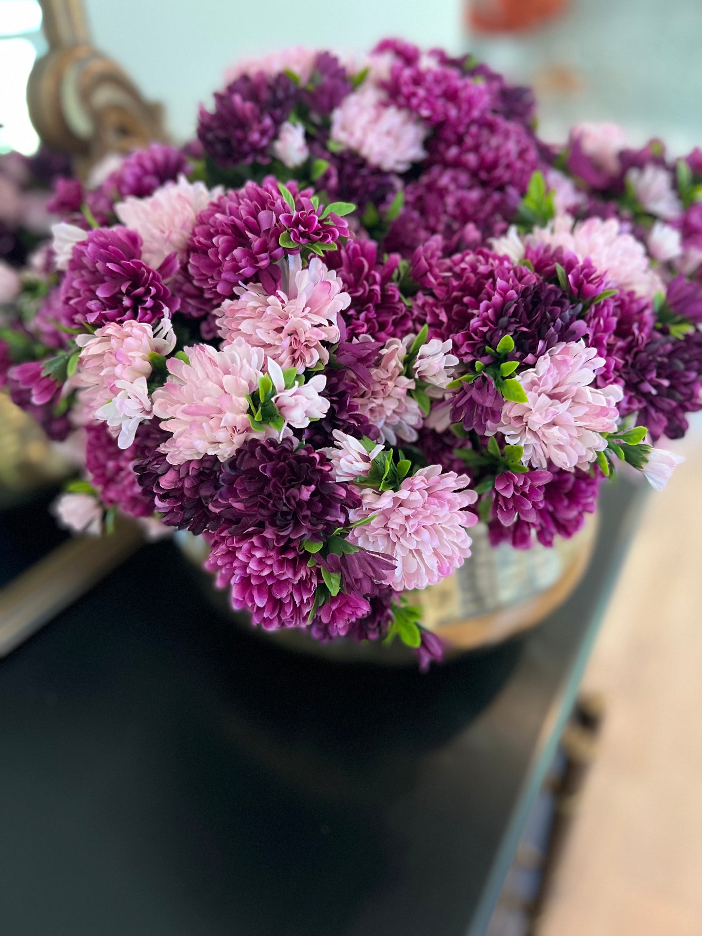 15” Purple and Lilac Mum Bush