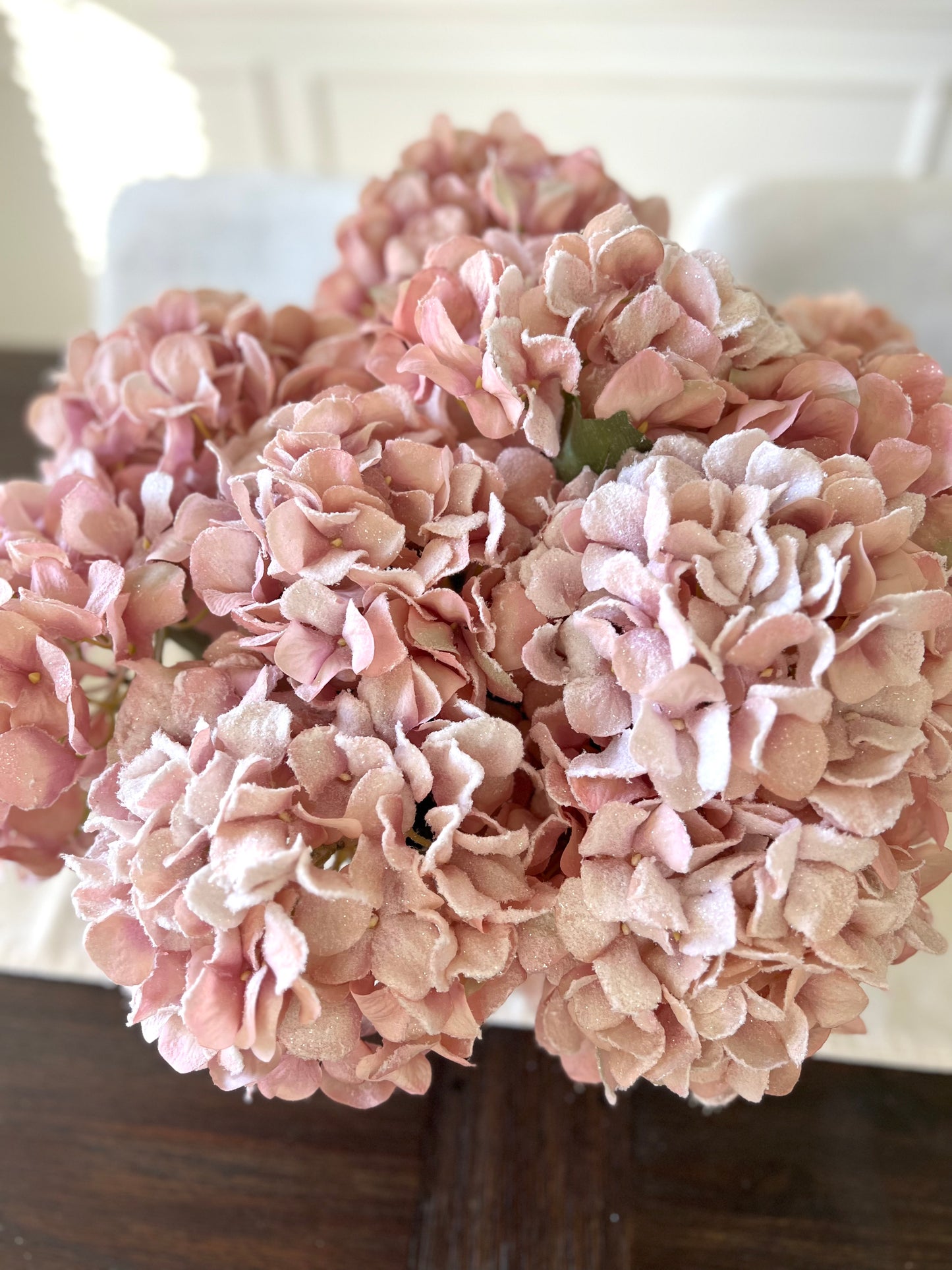 27” Snow Dusted Pink Hydrangea