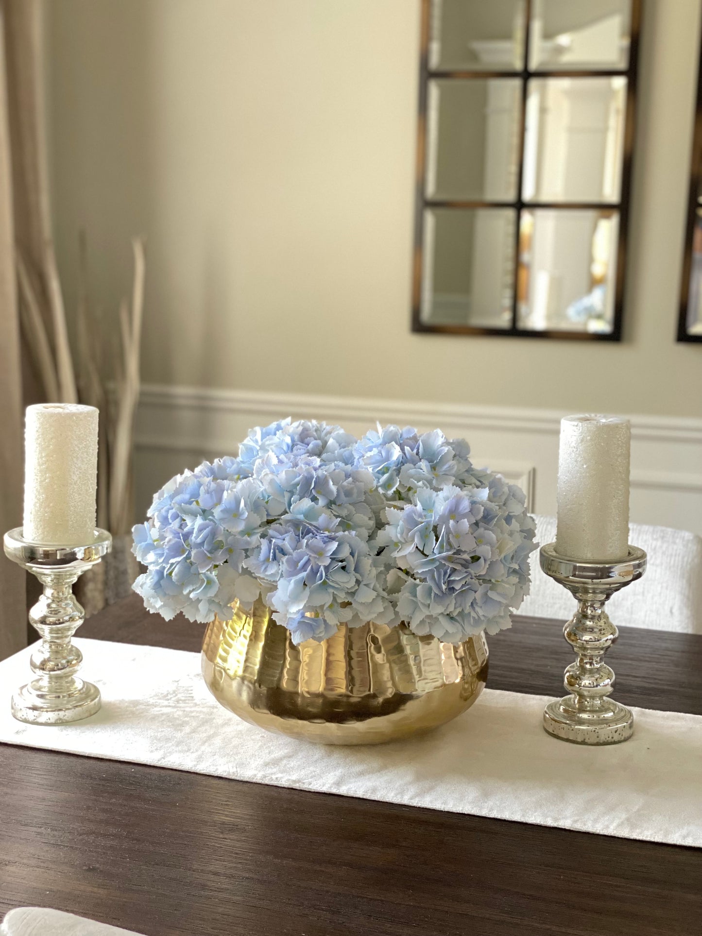 Light Blue Real Touch Hydrangea 20”